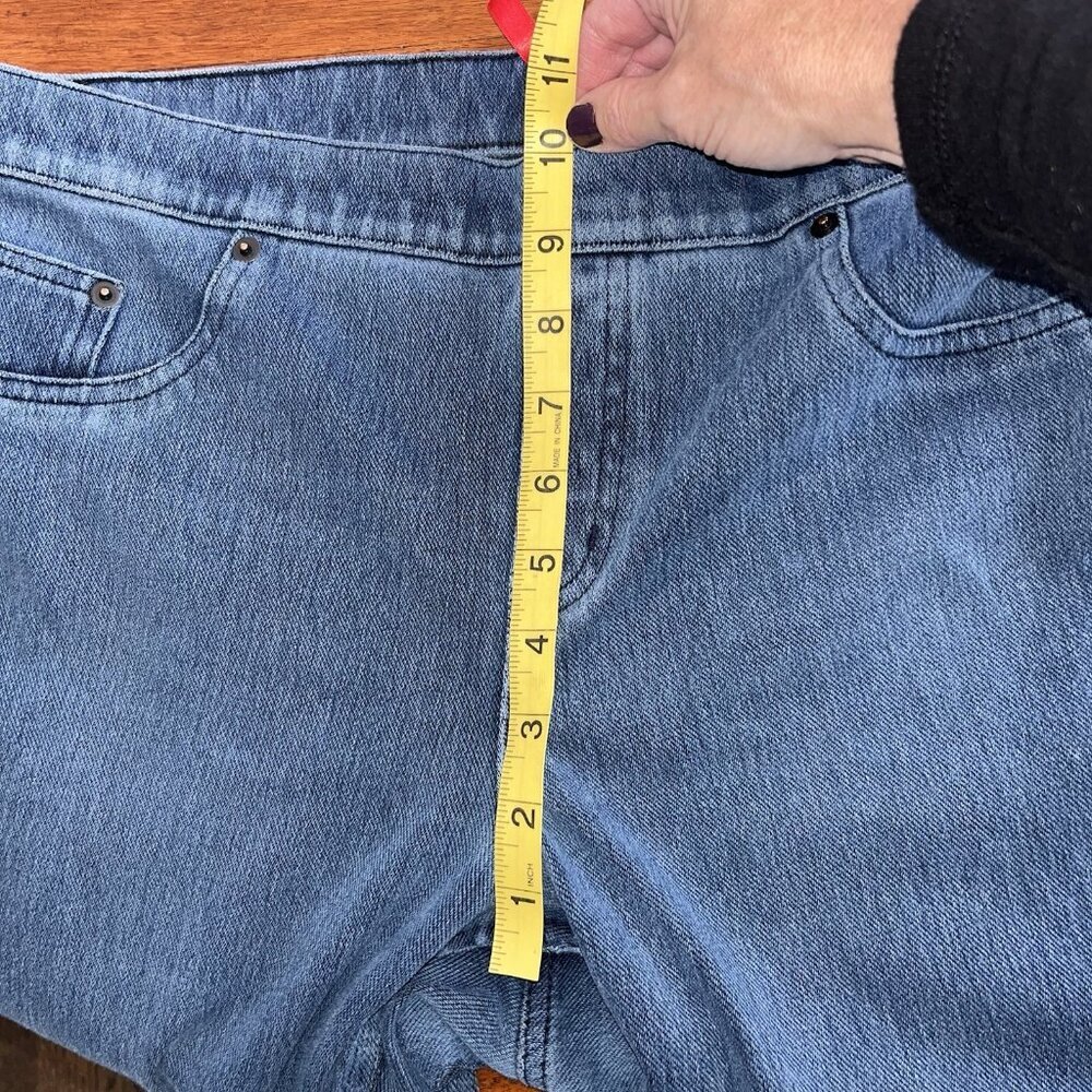Spanx Jean-Ish Ankle Leggings in Medium Wash Jegging Stretch Shapewear Size L - Picture 5 of 6